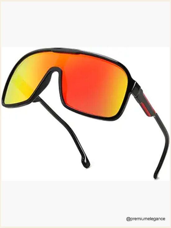 Oversized Polarized Shield Sunglasses UV400 One Piece Retro Square main image 4